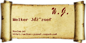 Welker József névjegykártya
